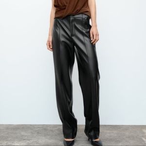 Zara Full Length Faux Leather Pants